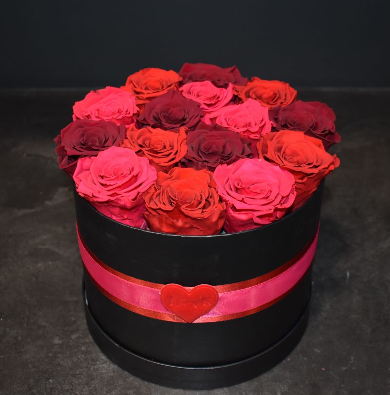 Grande Flower box Roses Stabilisées Mix Love